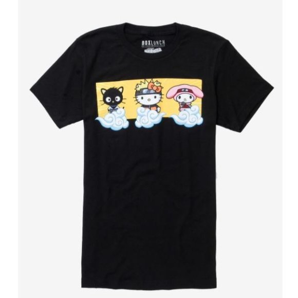 *NEW* Naruto Shippuden x Hello Kitty Akatsuki Clouds T shirt - Picture 1 of 3